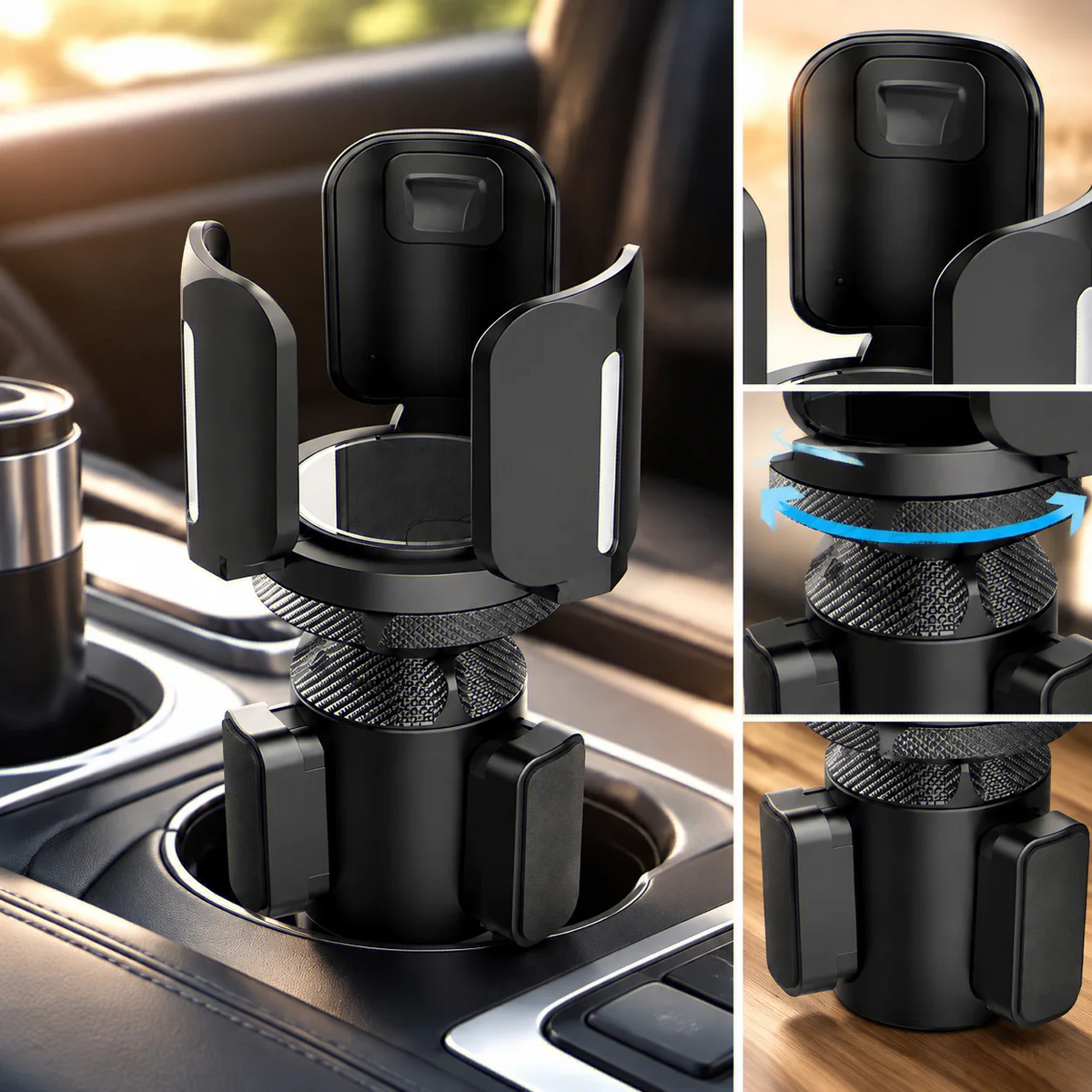 HTMCK All Purpose Cup Holder Expander for Car Organizer Adapters Holders Universal Compatible with 2.56" to 5.51"