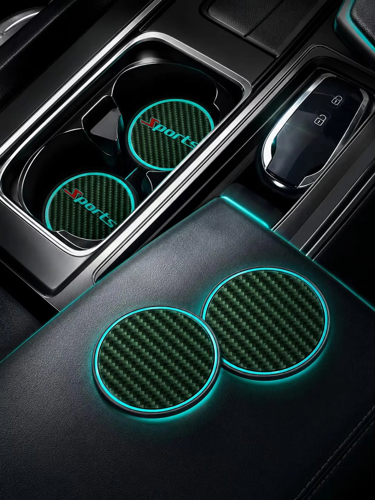 Universal Glowing Waterproof Non-Slip Coasters Car Ambience Decor Accessories Car Color Changing Glow-In-The-Dark Coasters