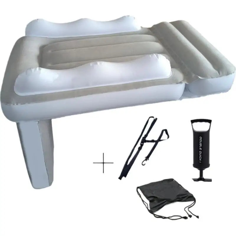Car Inflatable Bed for Kids Baby Airplane Bed | Flocking Toddler Air Mattress | Universal Travel Sleep Bed with Pump Safety Belt