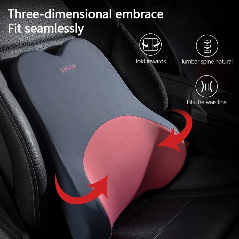Car Lumbar Support Headrest Neck Pillow Support Universal Soft Neck Pillows Cushion Car Memory Foam Lumbar Pillow Back Support