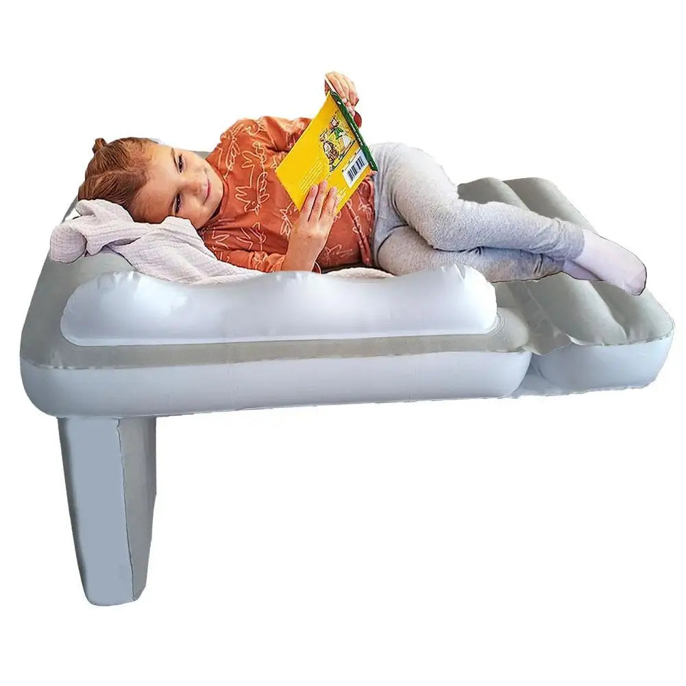 Car Inflatable Bed for Kids Baby Airplane Bed | Flocking Toddler Air Mattress | Universal Travel Sleep Bed with Pump Safety Belt