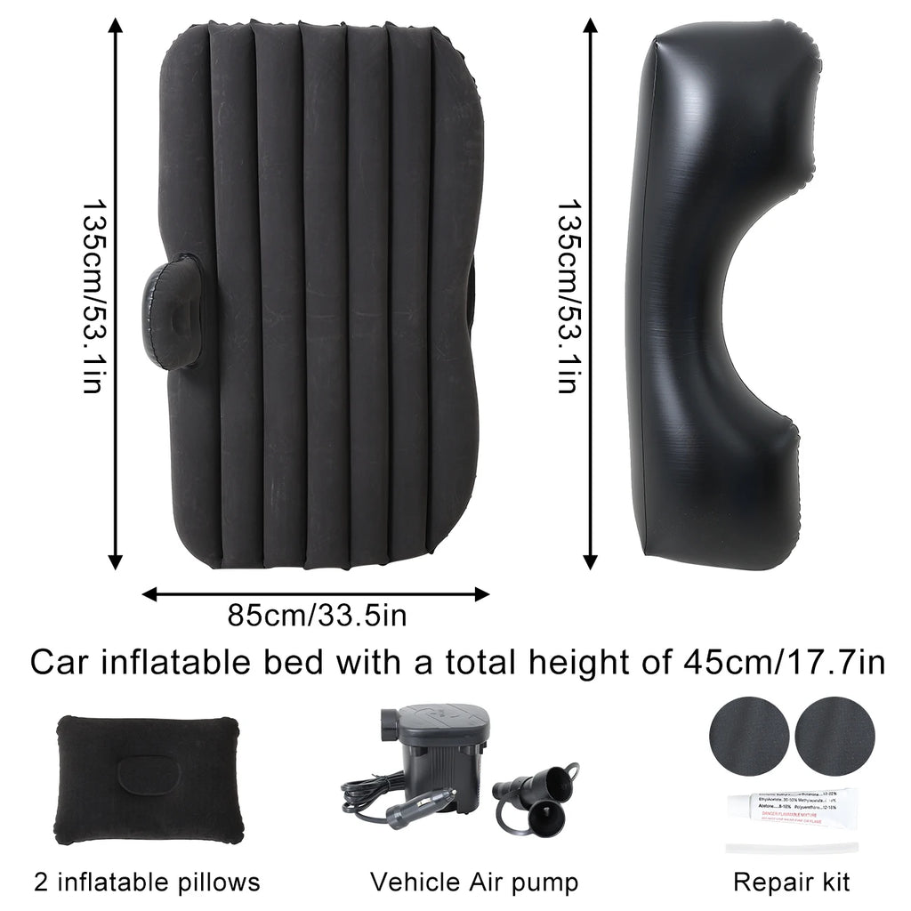 1PC Comfortable Portable Car Mattress Inflatable Flocking Travel Bed for Camping and SUV Adventures