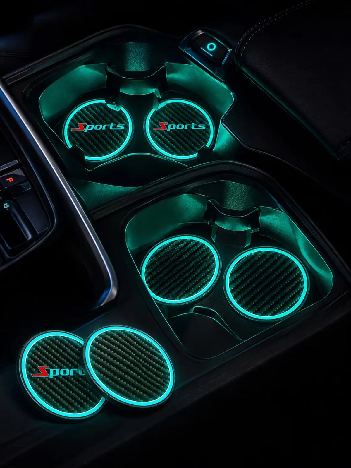 Universal Glowing Waterproof Non-Slip Coasters Car Ambience Decor Accessories Car Color Changing Glow-In-The-Dark Coasters