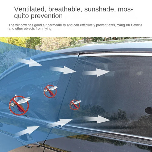 2pcs Car Rear Side Window Sunshade UV Protect Shield Mesh Prevent Mosquito Sunshine Privacy Protection Foldable Curtain