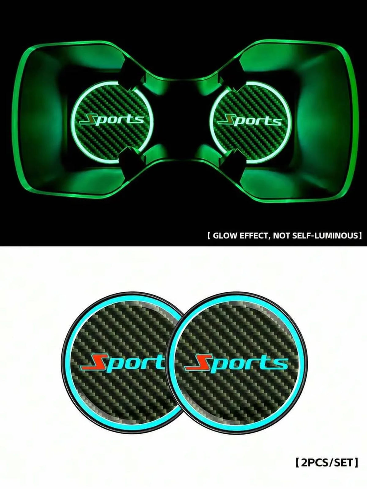 Universal Glowing Waterproof Non-Slip Coasters Car Ambience Decor Accessories Car Color Changing Glow-In-The-Dark Coasters