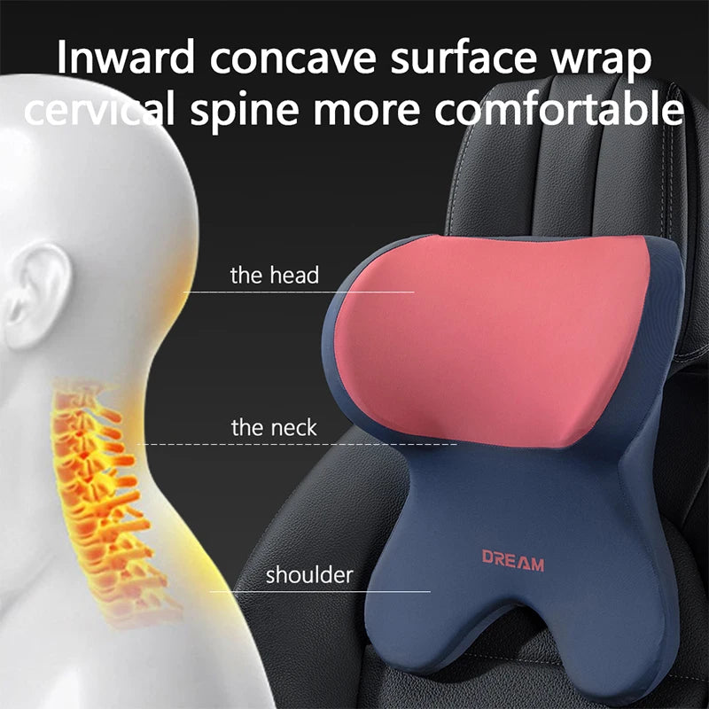 Car Lumbar Support Headrest Neck Pillow Support Universal Soft Neck Pillows Cushion Car Memory Foam Lumbar Pillow Back Support