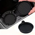 2-Piece Silicone Car Coasters – Non-Slip, Heat-Resistant, Interior Accessories, Gray & Black Options